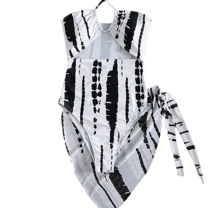 Dame Cut-Out Bandeau En-del med asymmetrisk indpakning Stilla