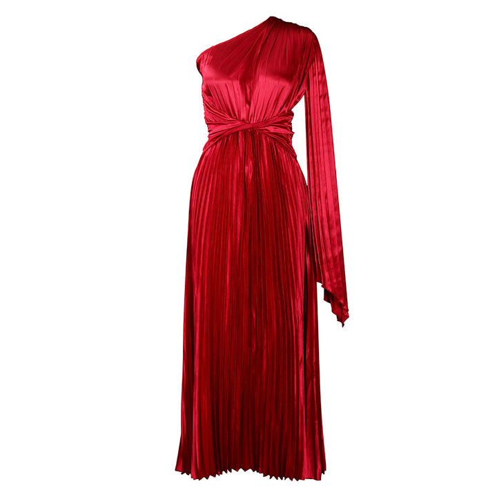 Dame Elegante Maxikjole med asymmetrisk design og plisserede detaljer Stilla
