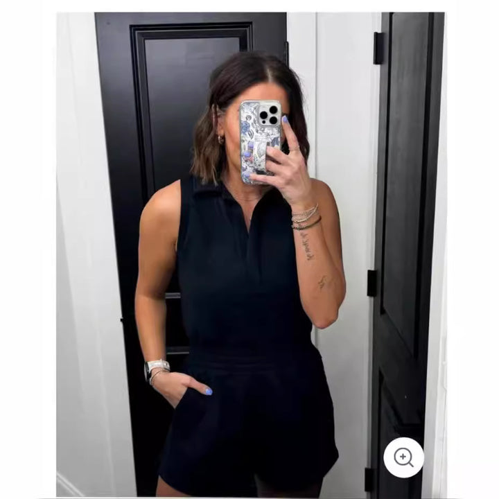 Dame jumpsuit med lynlås og lommer Stilla