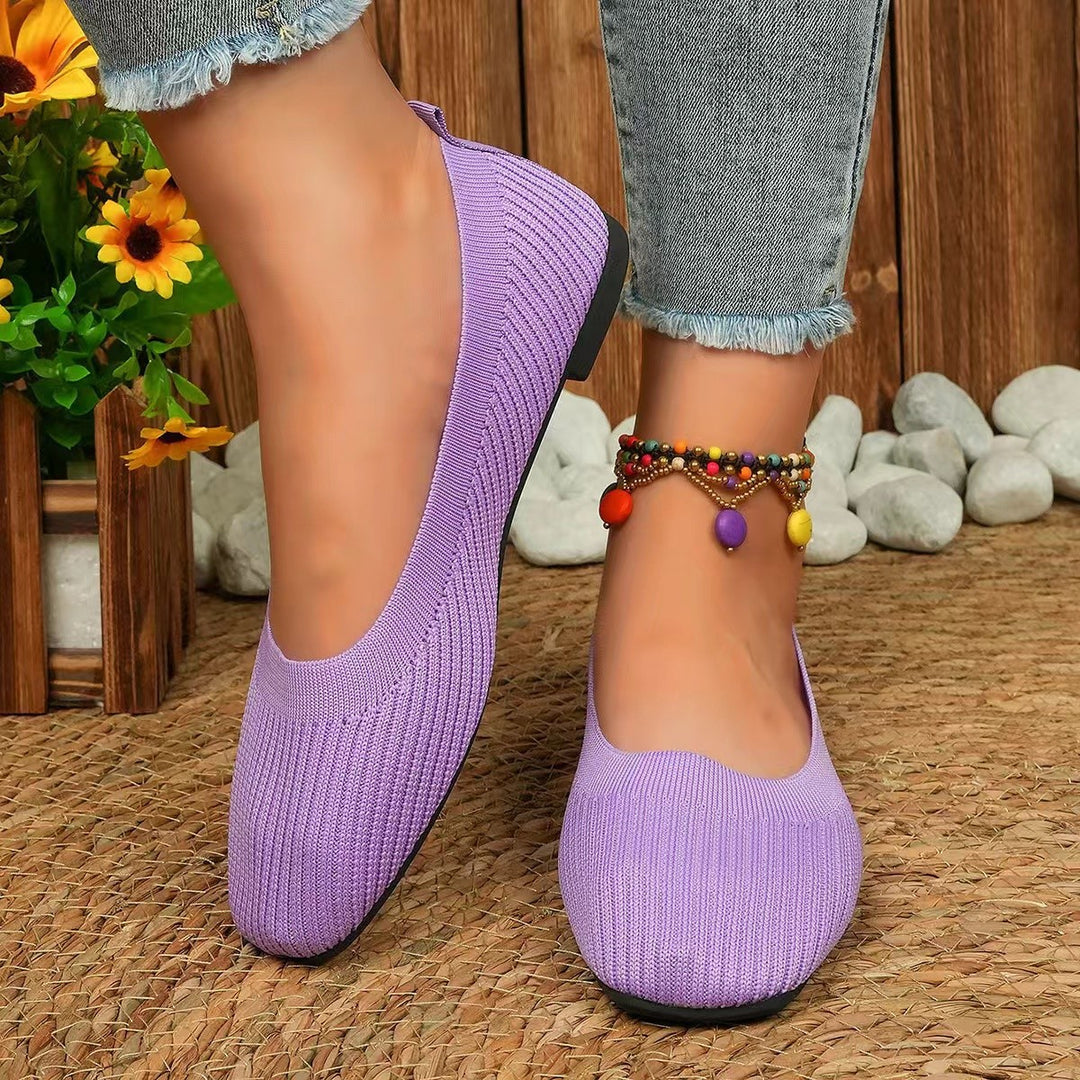 Dame behagelige Slip-On Ballerinaer lavet af elastisk strikmateriale Stilla
