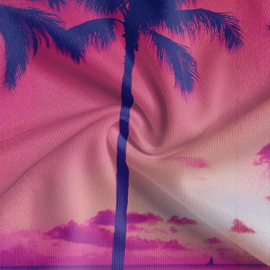 Herre poloshirt med tropisk fotoprint og høj kvalitets åndbar bomuld Stilla
