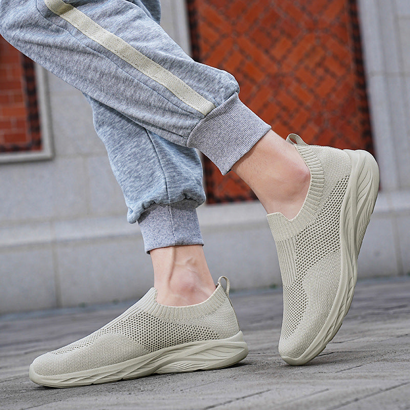 Unisex nan elastisk strik-sneakersko med ergonomisk dæmpningssål og hælsløjfe Skovae