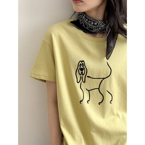 Dame T-shirt med unikt dyreprint Stilla
