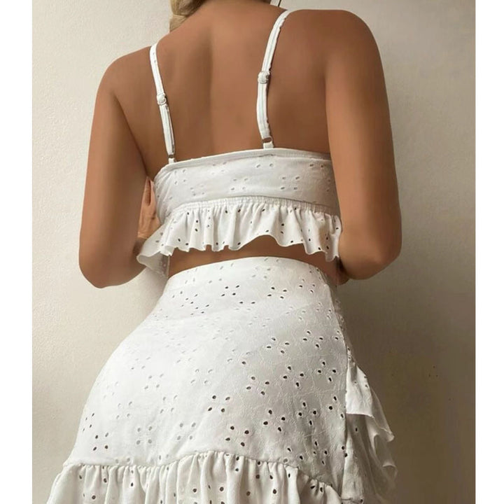 Dame Crop-Top og Rüschenshort Sæt Skovae