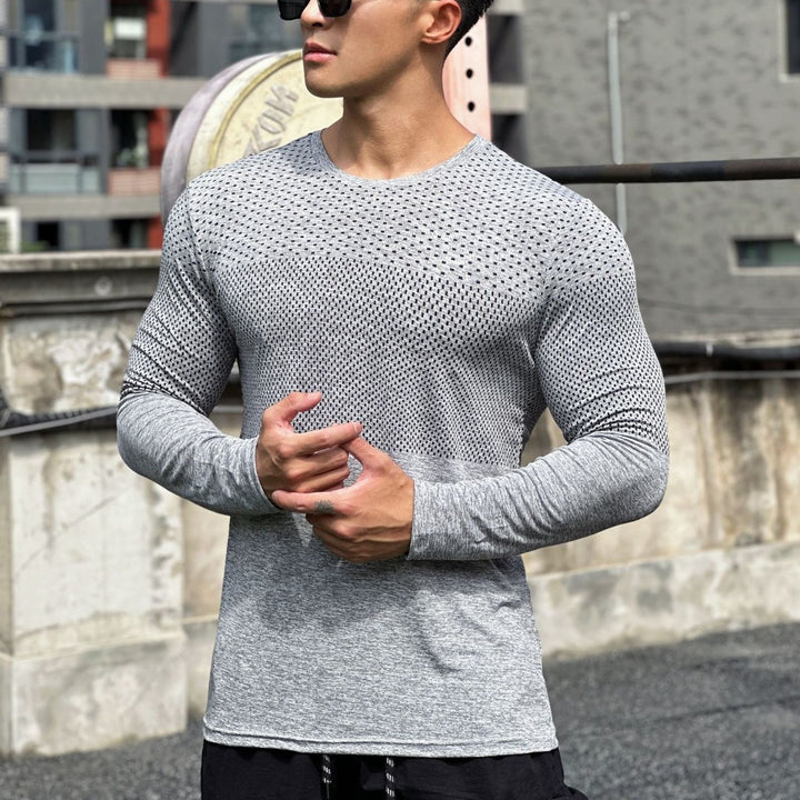 Herrer langærmet funktionsshirt med åndbar mesh-overflade Stilla