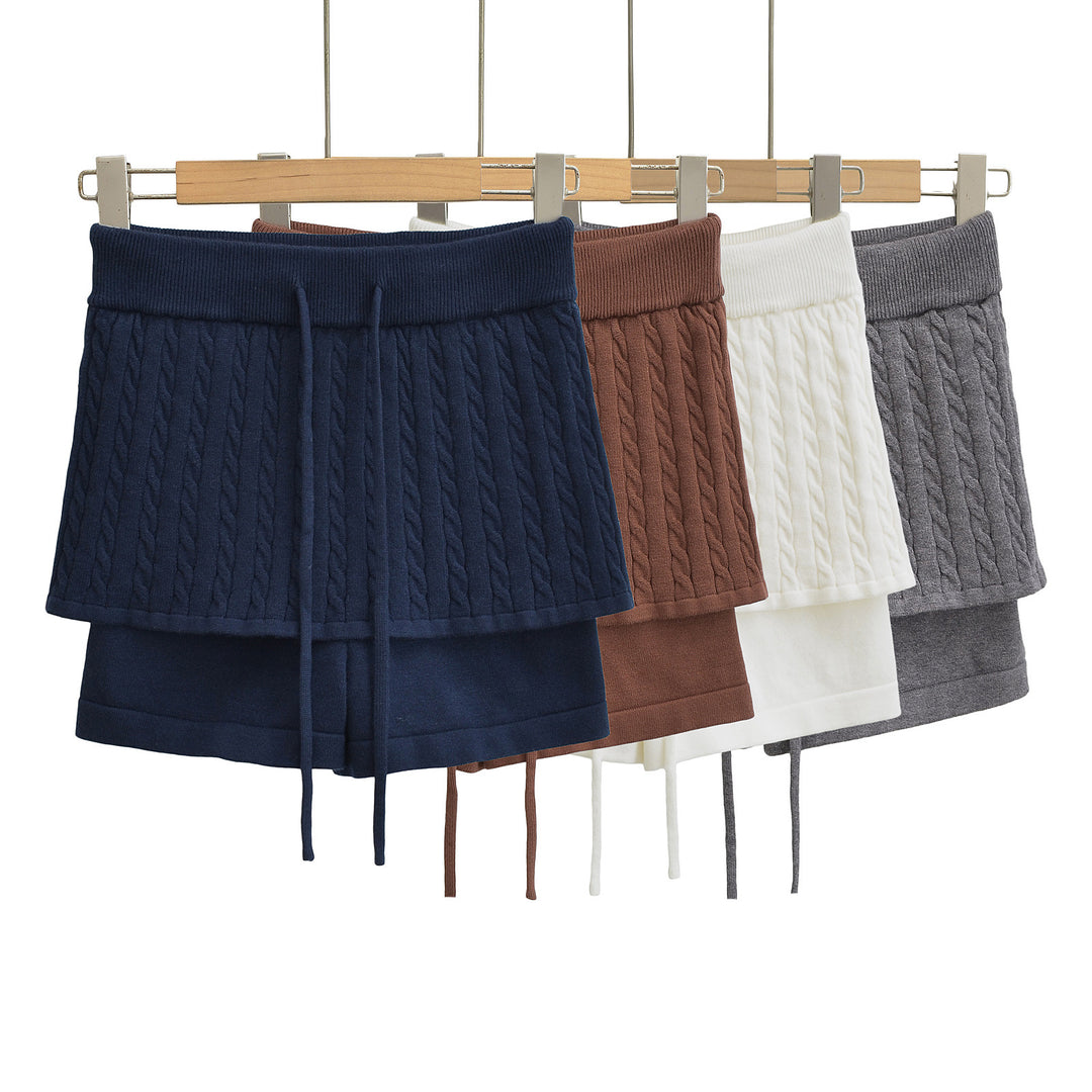 Dame Sporty Shorts med dobbeltlagd strikkedesign og elastisk talje Stilla