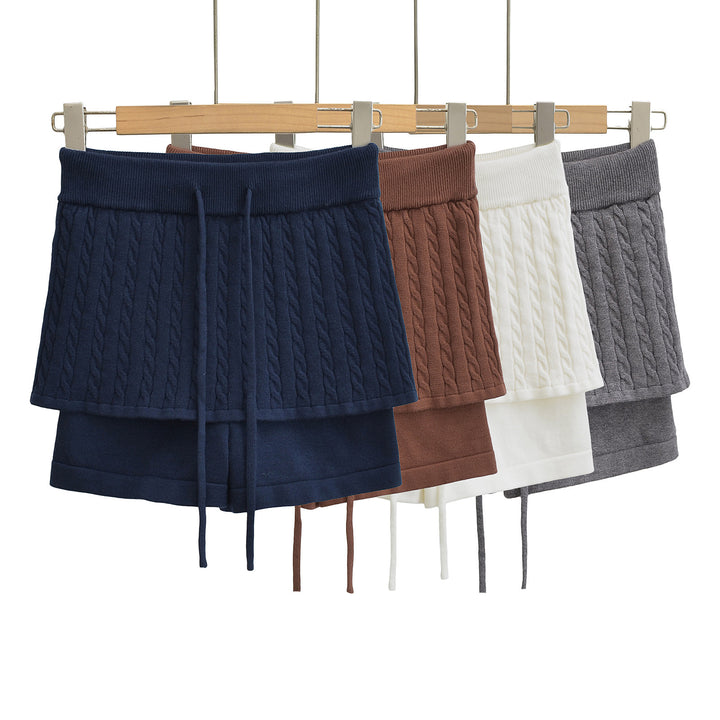 Dame Sporty Shorts med dobbeltlagd strikkedesign og elastisk talje Stilla