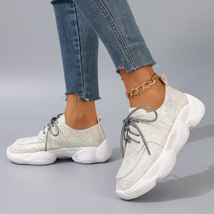 Dame Sporty Glitter Sneakers med skridsikret sål og åndbar forarbejdning Stilla