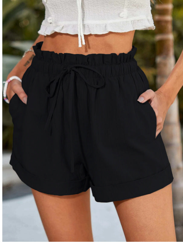 Dame komfortable fritidsshorts med elastisk talje og sidelommer Stilla