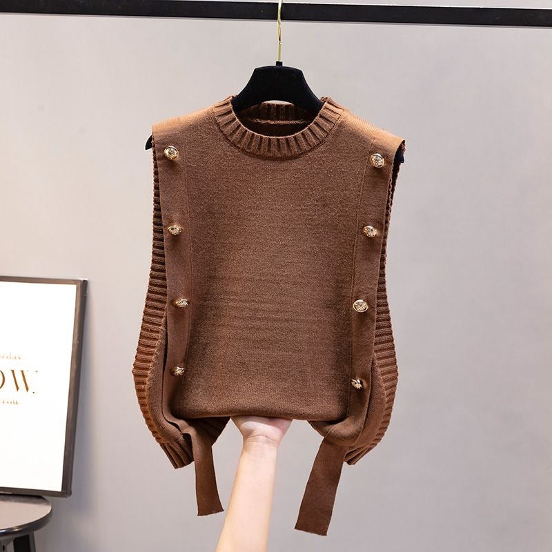 Dame Høj-Style Striktrøje Vest Stilla