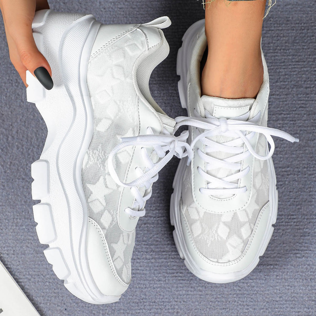 Dame luftige sneakers med trendy stjernedesign Stilla