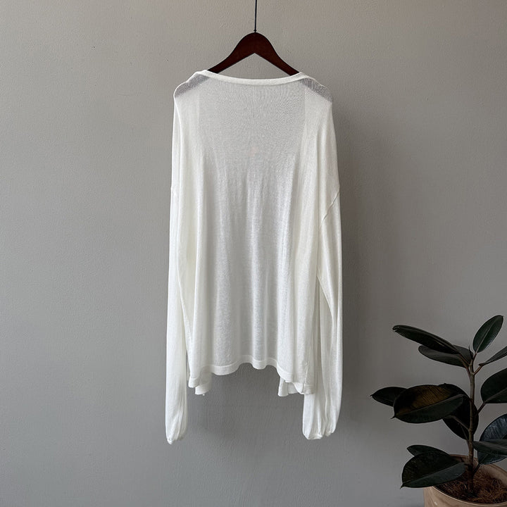Dame afslappet longsleeve-shirt med oversized snit og raglanærmer Stilla