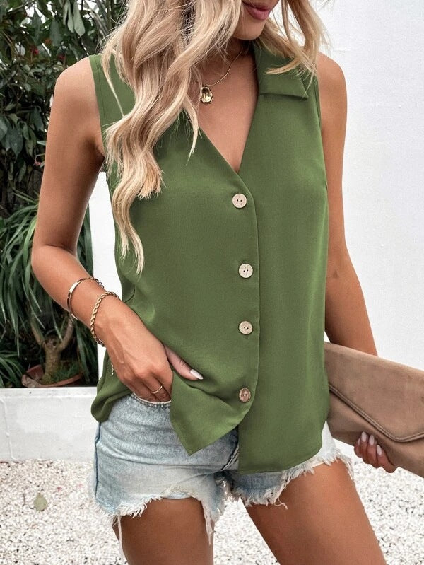 Dame elegant ærmeløs bluse Stilla