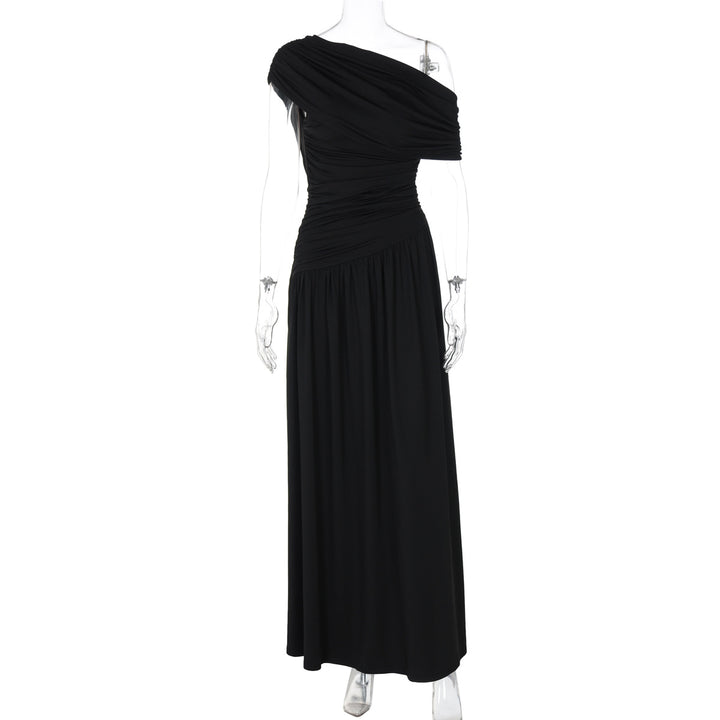 Dame Maxi-kjole med asymmetrisk rynkning og elegant overdel Stilla