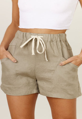 Dame Lettere Fritidsshorts med justerbar snor og sidelommer Stilla