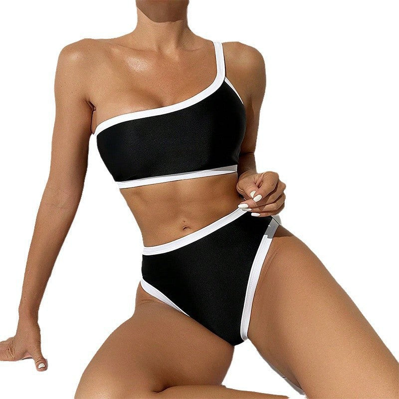 Dame Bikini-sæt med asymmetrisk stropdesign Skovae