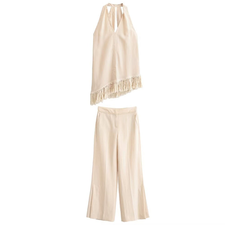 Dame bred palazzo-bukser med elegant snit Skovae