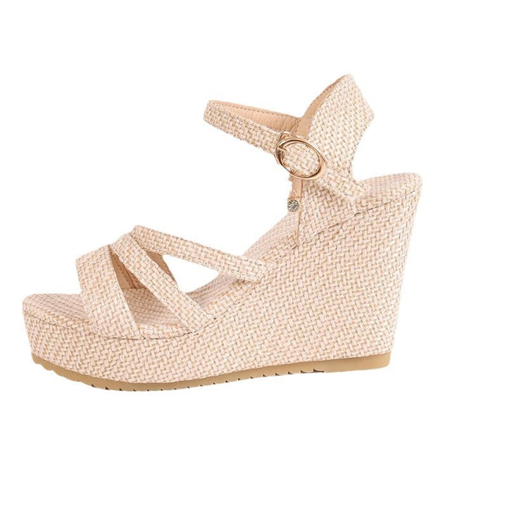 Dame Wedge Sandaler med flettet overdel og komfortabel kilehæl Stilla