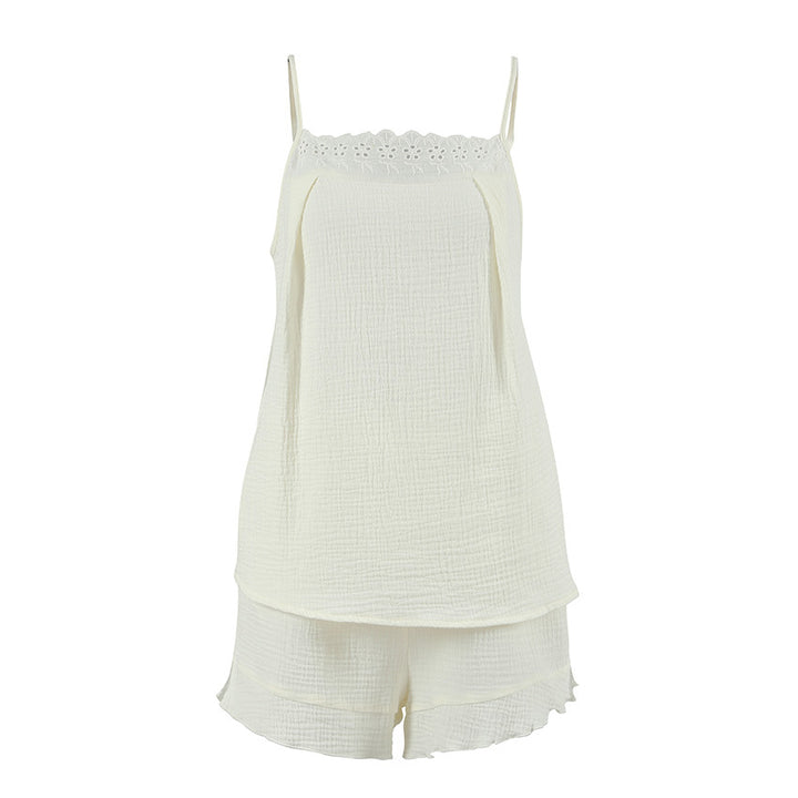 Dame afslappet shorts jumpsuit med spids og elastisk liv Stilla