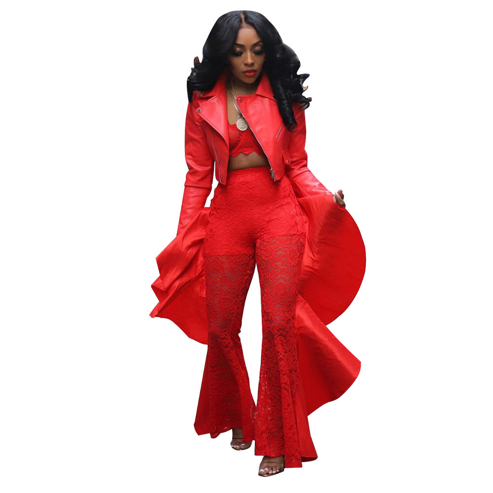 Dame elegant outfit med spidset bukser og cropped jakke Stilla