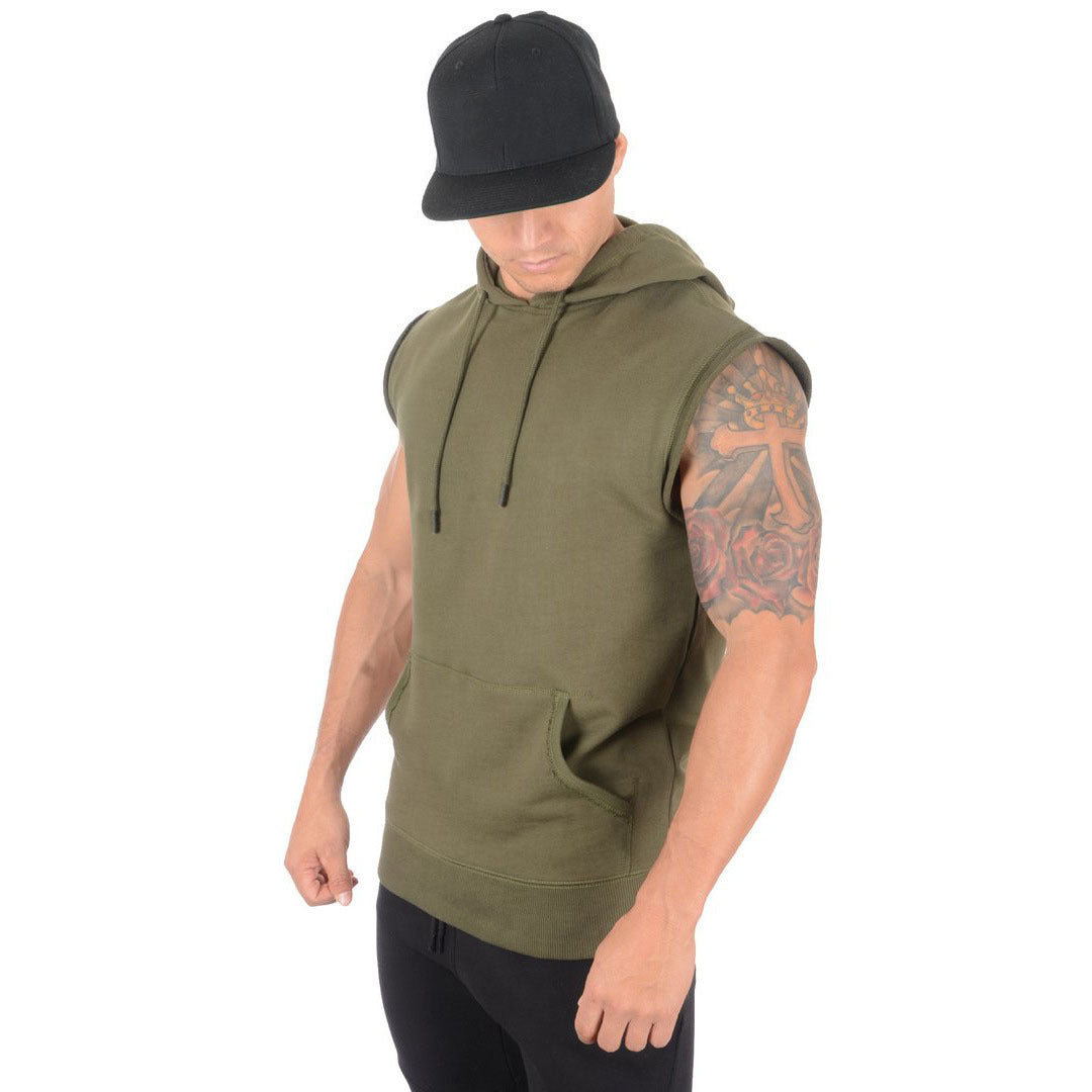 Herre ærmeløs hoodie med praktisk kængurulomme Stilla