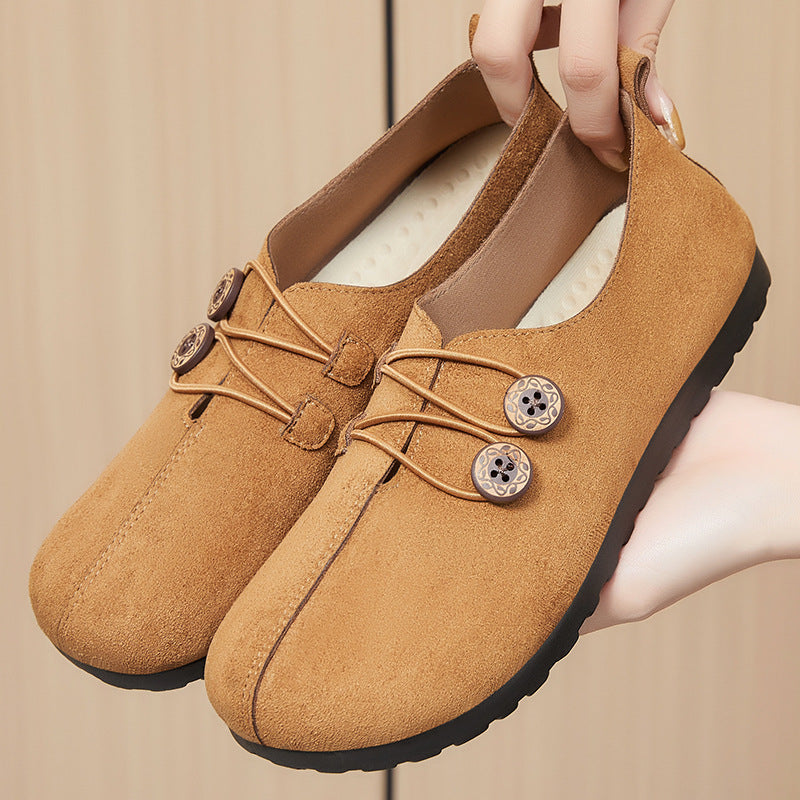 Femme Behagelige Nubuck Slippers med Justerbar Lukning Stilla