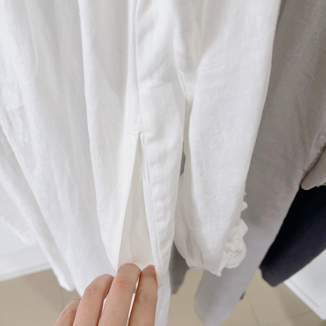 Damer Vintage-stil Langærmet kjole med spidsedetaljer Stilla