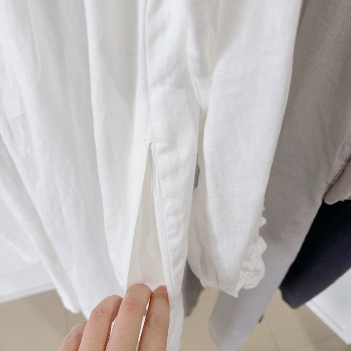 Damer Vintage-stil Langærmet kjole med spidsedetaljer Stilla
