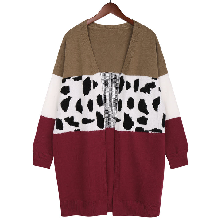 Dame Langærmet Strik cardigan med fashionable mønster Stilla