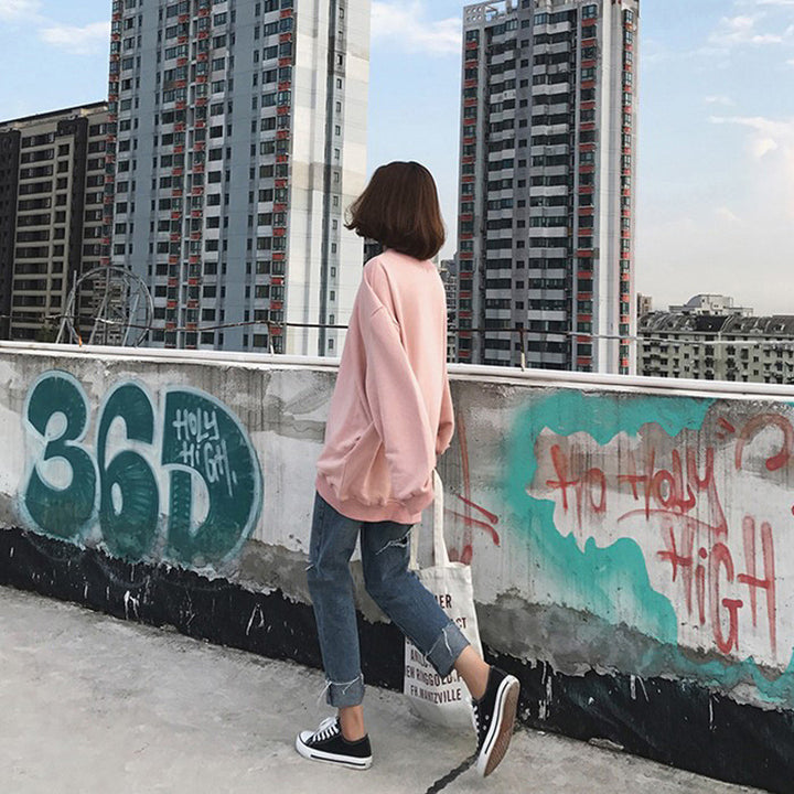 Dame Oversized Relaxed Fit Fleece Sweatshirt Stilla