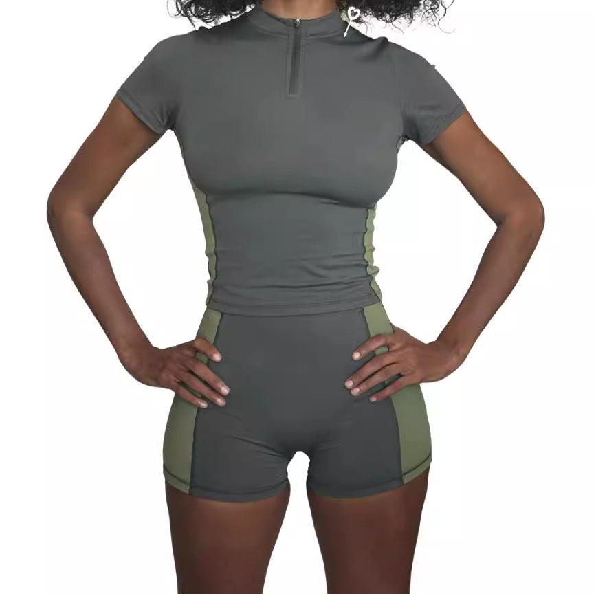 Dame sporty sæt med kort top og shorts Skovae