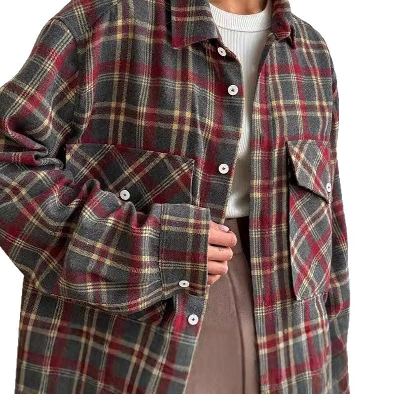 Dame store størrelser flannel skjorte Stilla