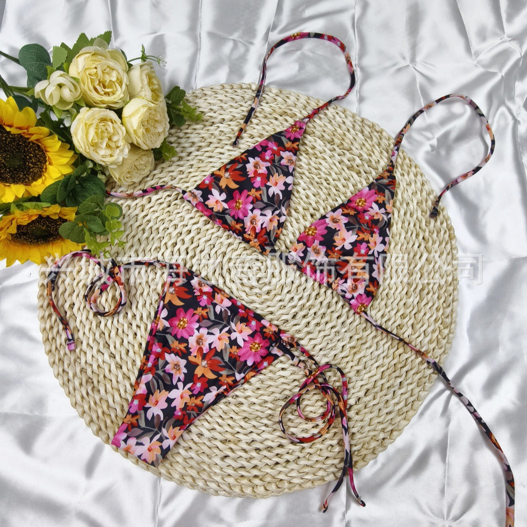 Dame triangel-bikini med legende prikdesign skovae