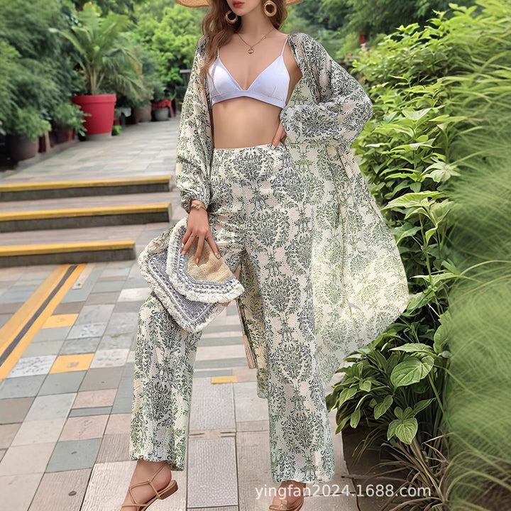 Dame Floral Print Resort Sæt Stilla
