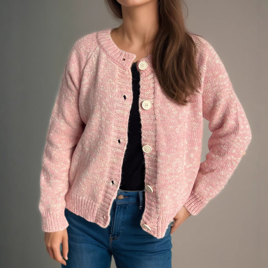 Kvinders hyggelige cardigan med store knapper og fin struktur Stilla