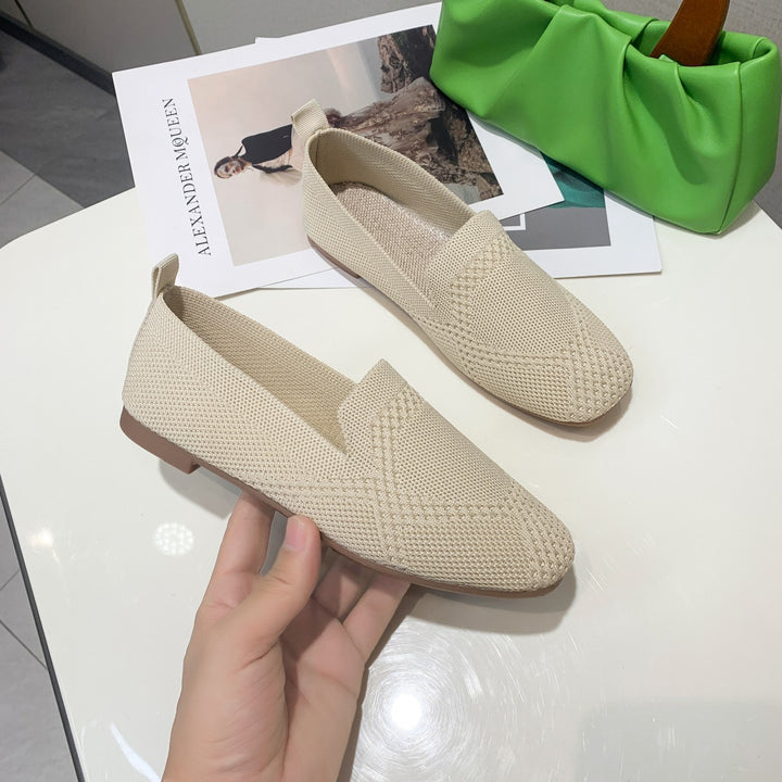 Dame Behagelige og stilfulde ballerinaer i crocht-design med dyretryk Stilla