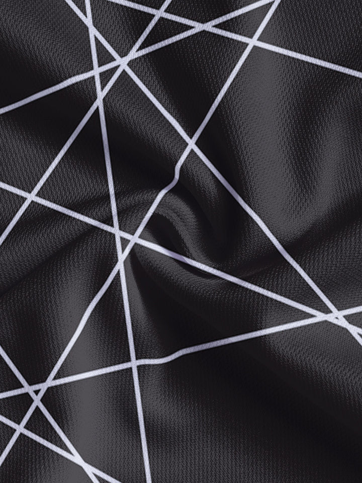 Herrer Poloshirt med moderne geometrisk mønster og komfortabelt strækstof Stilla