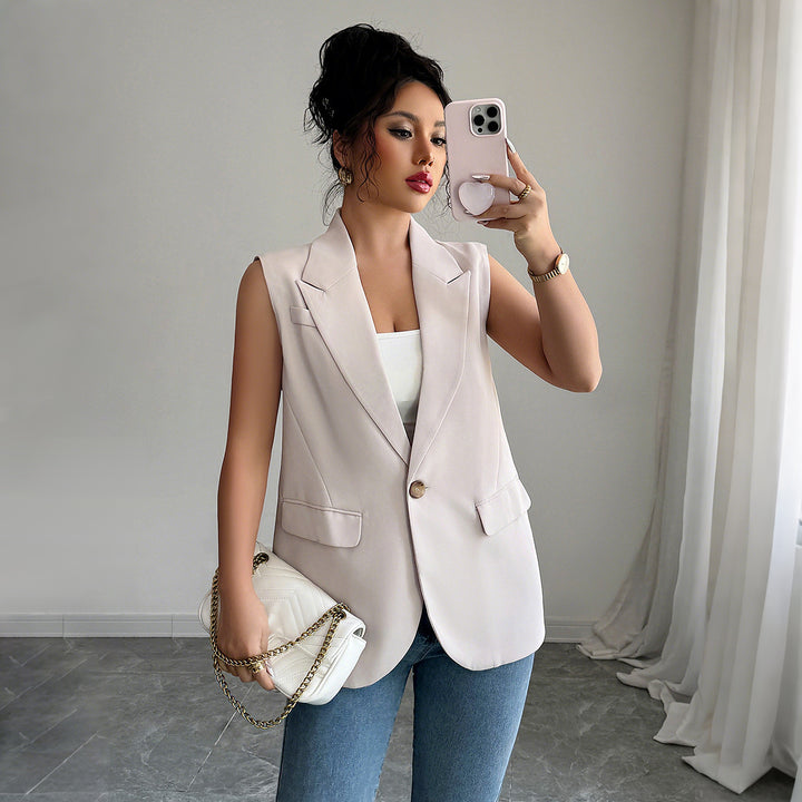 Dame Elegant skåret ærmeløs blazer Stilla