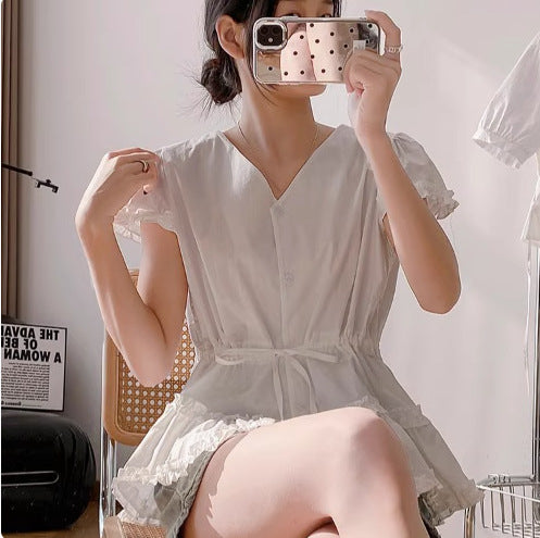 Dame Rüsch Peplum Bluse Stilla