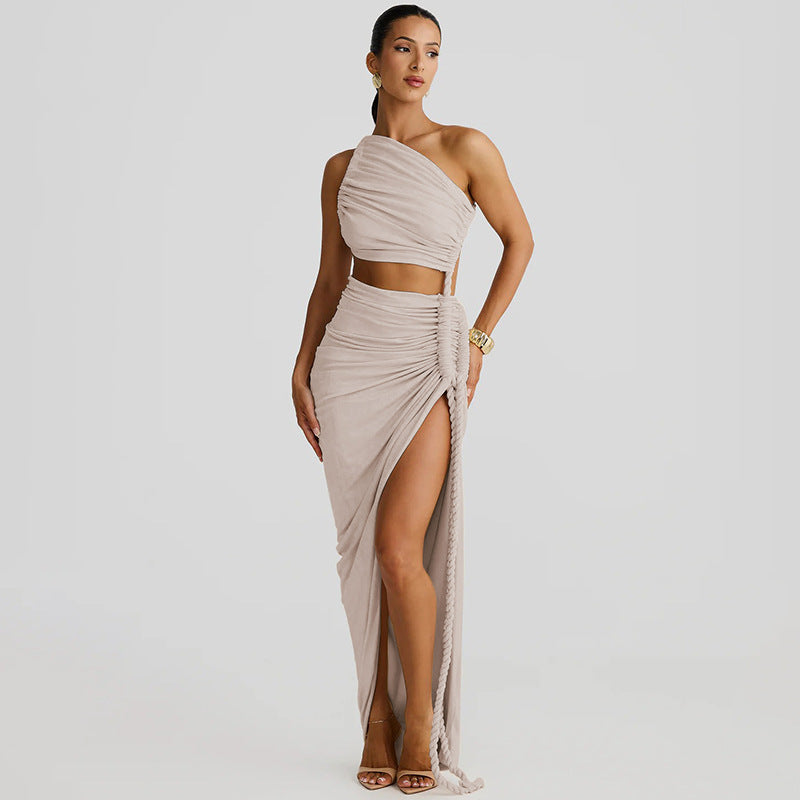 Dame Elegant og moderne 2-delt sæt med asymmetrisk design Stilla
