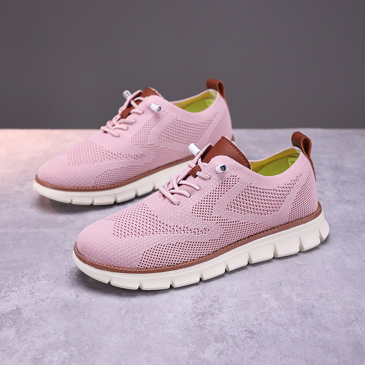 Dame nan strikket Derby-sneaker med fleksibel rillebund og polstret komfortsål Skovae