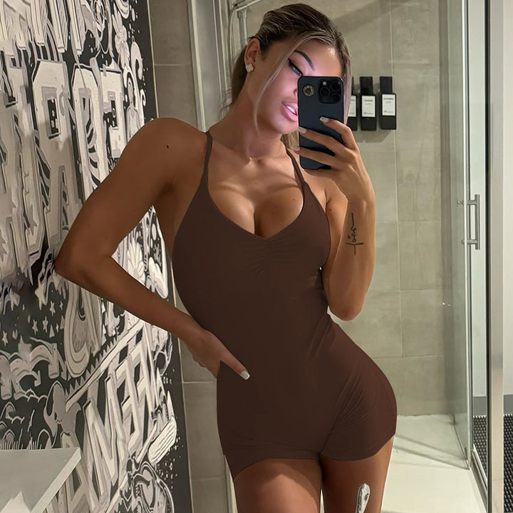 Dame Bodycon heldragt med krydsede stropper Skovae