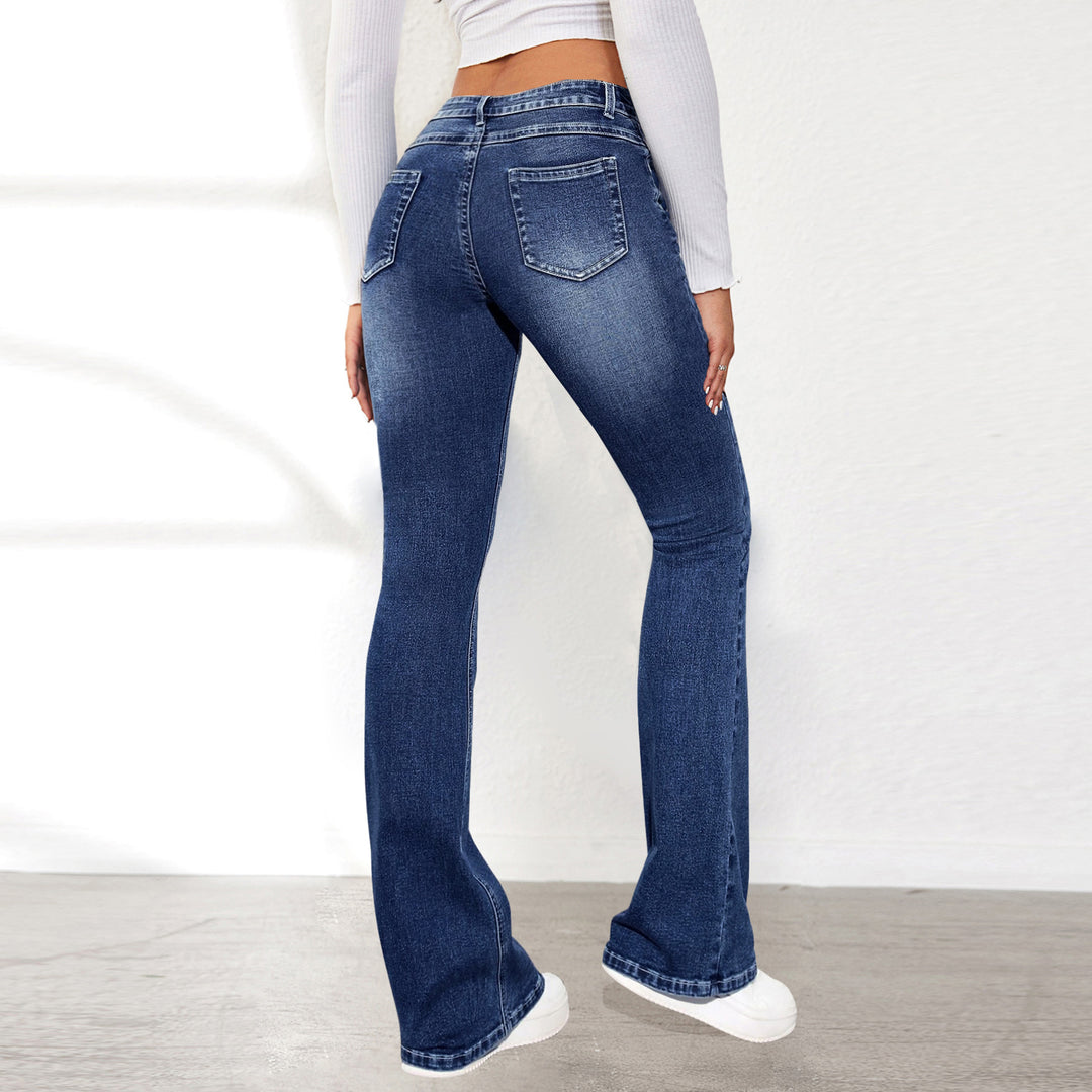 Kvinder Flared Jeans i Vintage Stil med Høj Talje Stilla