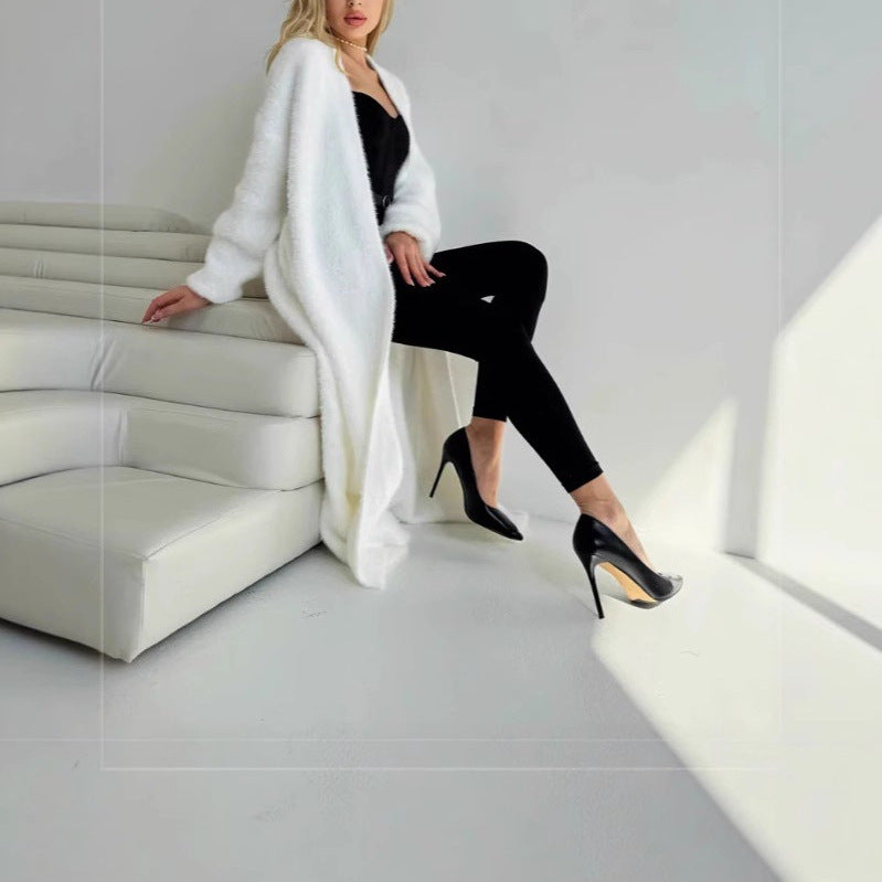 Dame elegant strikket frakke Stilla