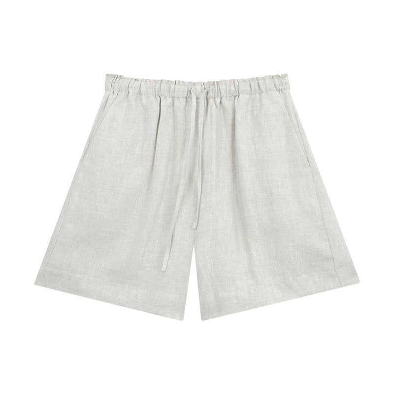Damer afslappet linned shorts med elastisk talje og praktiske sidelommer Stilla