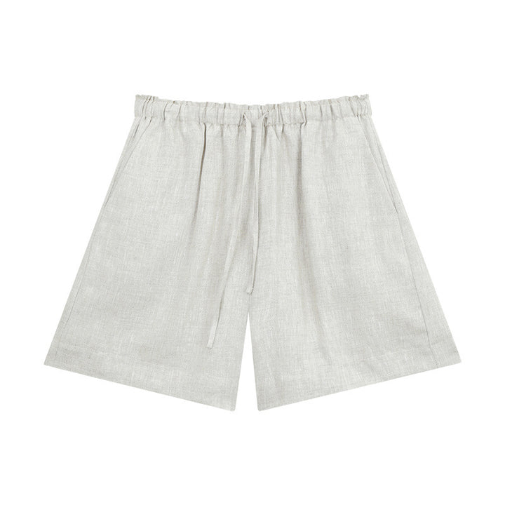 Damer afslappet linned shorts med elastisk talje og praktiske sidelommer Stilla