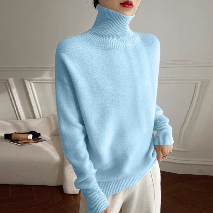 Kvinderne cashmere rullehals sweater med en løs pasform og elegant tekstur Stilla