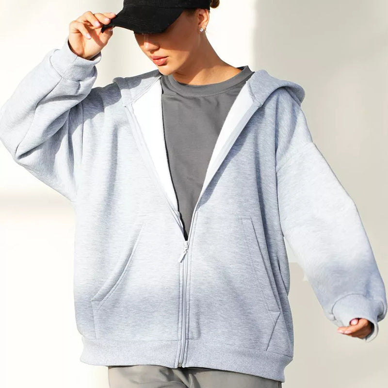 Kvinder blød zip hoodie jakke med kængurulommer Skovae