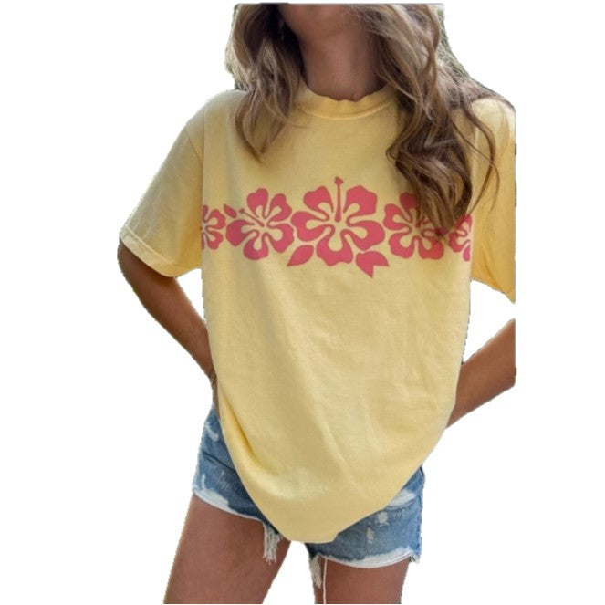 Dame T-shirt med floral grafiktryk Skovae