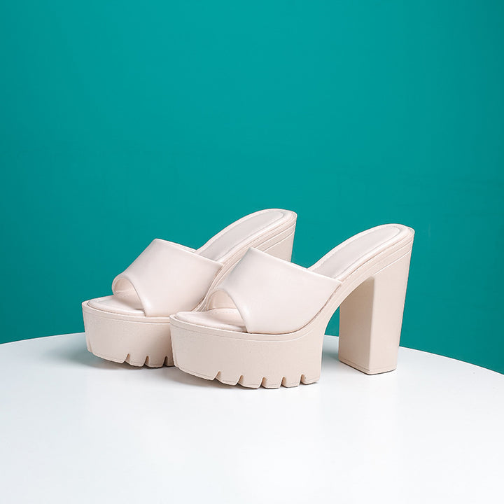 Dame komfortable plateau-sandaler med bred remdesign Stilla